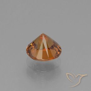Circón Naranja medio natural de 1.12 ct, Redondo, VVS