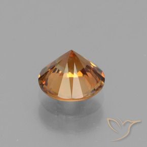 Circón Naranja oscuro natural de 1.63 ct, Redondo, VS