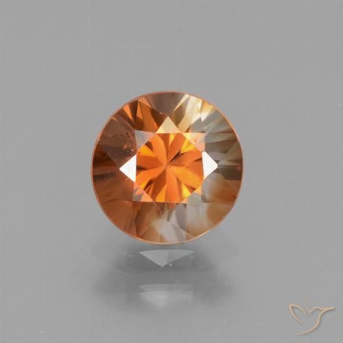 1.47ct Natural Naranja medio Circón, Redondo, VVS