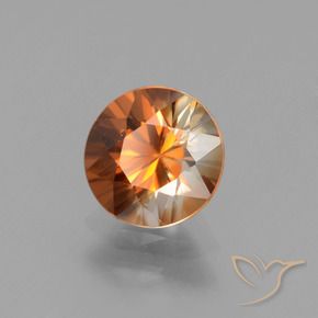 Circón Naranja medio natural de 1.47 ct, Redondo, VVS