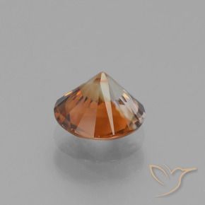 Circón Naranja medio natural de 1.47 ct, Redondo, VVS