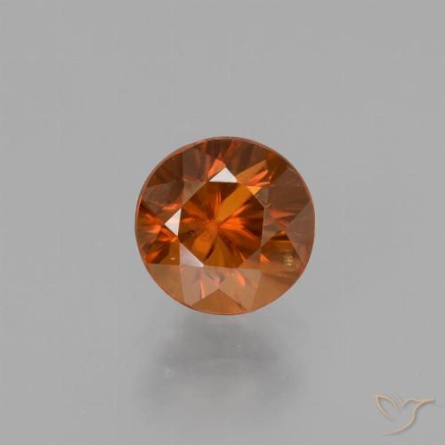 1.69ct Natural Ámbar naranja Circón, Redondo, VS