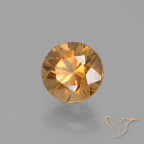 Circón dorado natural de 1,53 ct, corte redondo, VVS