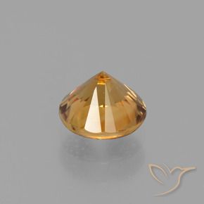 Circón dorado natural de 1,53 ct, corte redondo, VVS