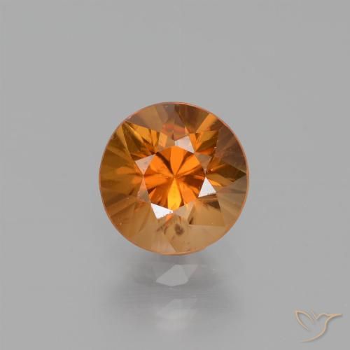 1.51ct Natural Naranja terroso Circón, Redondo, VS