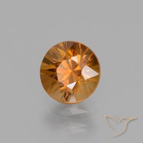 Circón Naranja terroso natural de 1.51 ct, Redondo, VS