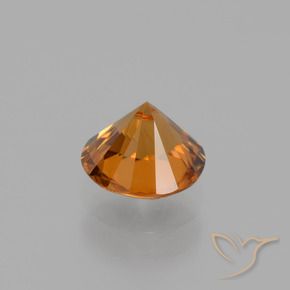 Circón Naranja terroso natural de 1.51 ct, Redondo, VS