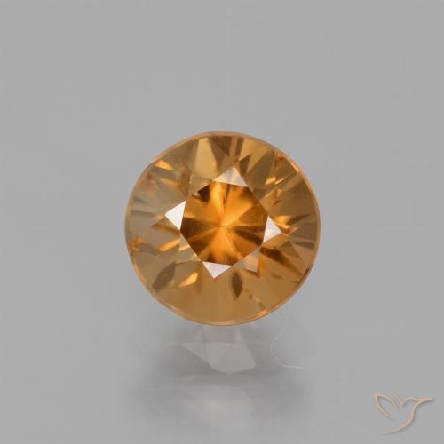 1.67ct Natural Naranja medio Circón, Redondo, VS