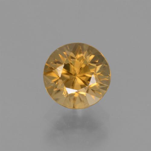 Circón dorado natural de 1,88 ct, corte redondo, VS