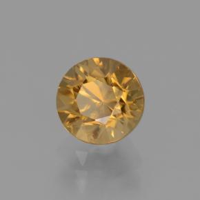 Circón dorado natural de 1,88 ct, corte redondo, VS