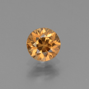 Circón oro natural de 1,26 ct, corte redondo, VVS