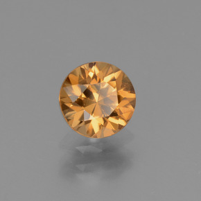 Circón oro natural de 1,26 ct, corte redondo, VVS