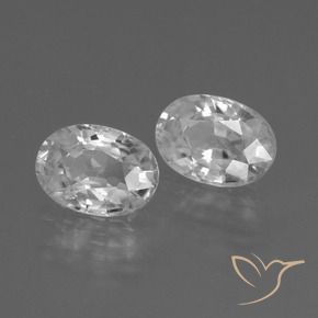 Gemas de Circón Blanco natural de 2.67 ct, Ovalada, VVS-VS