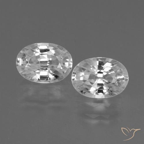 2.56ctw Natural Blanco Circón, Ovalada, VVS
