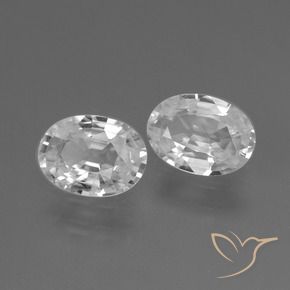 Gemas de Circón Blanco natural de 2.03 ct, Ovalada, VS