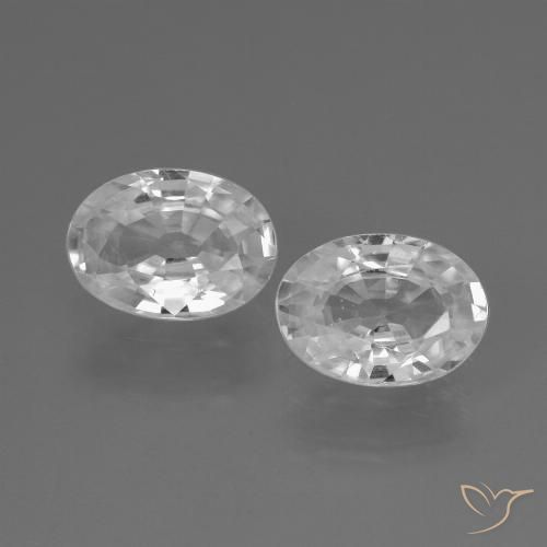 2.27ctw Natural Blanco Circón, Ovalada, VVS