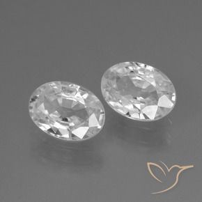 Gemas de Circón Blanco natural de 2.27 ct, Ovalada, VVS
