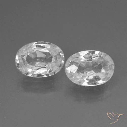 2.10ctw Natural Blanco Circón, Ovalada, VVS-VS