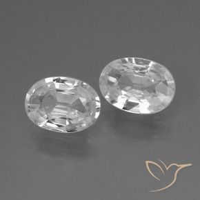 Gemas de Circón Blanco natural de 2.10 ct, Ovalada, VVS-VS