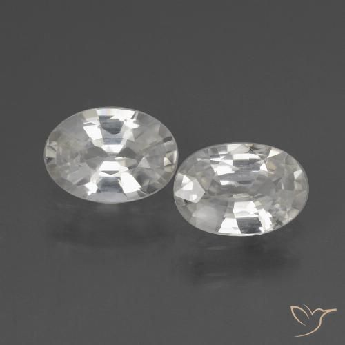 2.12ctw Natural Blanco Circón, Ovalada, VVS-VS