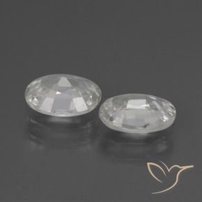 Gemas de Circón Blanco natural de 2.12 ct, Ovalada, VVS-VS