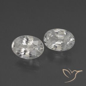 Gemas de Circón Blanco natural de 2.07 ct, Ovalada, VS