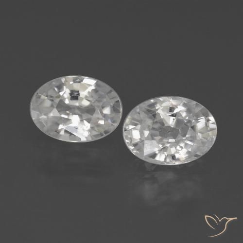 2.36ctw Natural Blanco Circón, Ovalada, VVS