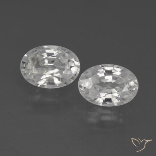 2.22ctw Natural Blanco Circón, Ovalada, VVS-VS