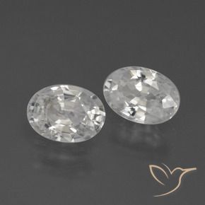 Gemas de Circón Blanco natural de 2.22 ct, Ovalada, VVS-VS