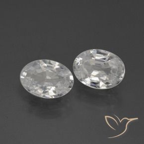 Gemas de Circón Blanco natural de 2.09 ct, Ovalada, VVS-VS