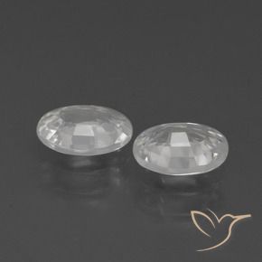 Gemas de Circón Blanco natural de 2.09 ct, Ovalada, VVS-VS