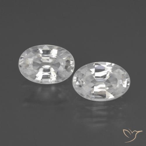 2.28ctw Natural Blanco Circón, Ovalada, VVS