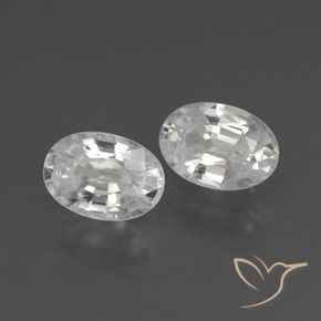 Gemas de Circón Blanco natural de 2.28 ct, Ovalada, VVS