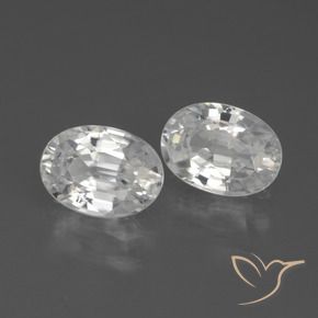 Gemas de Circón Blanco natural de 2.61 ct, Ovalada, VVS