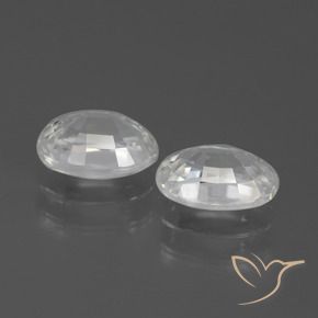 Gemas de Circón Blanco natural de 2.61 ct, Ovalada, VVS