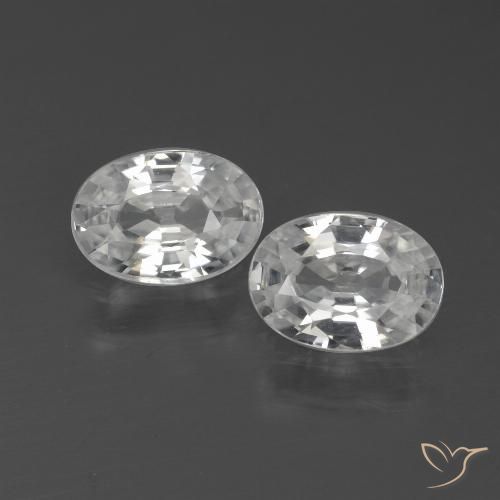 2.16ctw Natural Blanco Circón, Ovalada, VVS