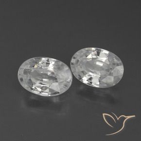 Gemas de Circón Blanco natural de 2.16 ct, Ovalada, VVS