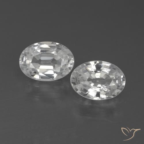2.23ctw Natural Blanco Circón, Ovalada, VVS