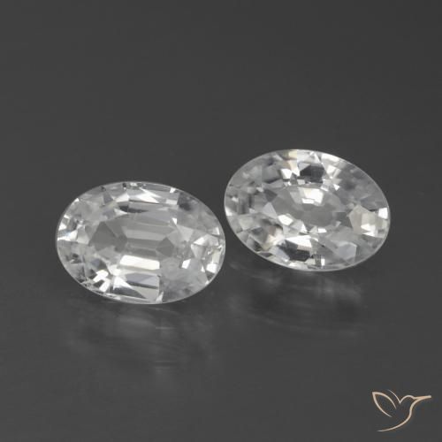 Gemas de Circón Blanco natural de 2.23 ct, Ovalada, VVS