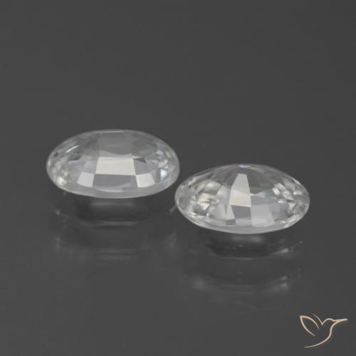 Gemas de Circón Blanco natural de 2.23 ct, Ovalada, VVS