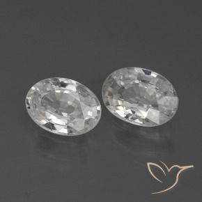 Gemas de Circón Blanco natural de 2.37 ct, Ovalada, VS