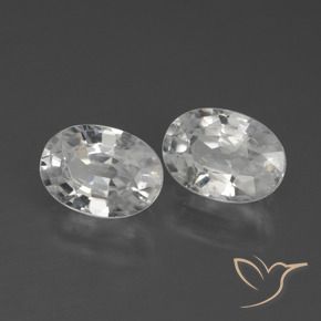 Gemas de Circón Blanco natural de 2.63 ct, Ovalada, VS