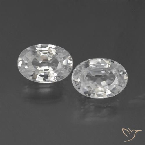 2.35ctw Natural Blanco Circón, Ovalada, VVS-VS