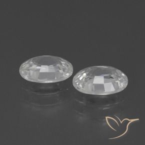 Gemas de Circón Blanco natural de 2.35 ct, Ovalada, VVS-VS