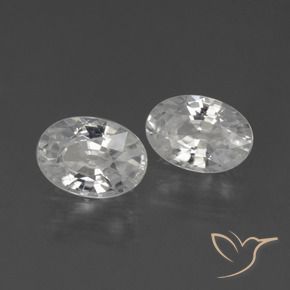 Gemas de Circón Blanco natural de 2.41 ct, Ovalada, VVS