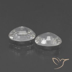 Gemas de Circón Blanco natural de 2.41 ct, Ovalada, VVS