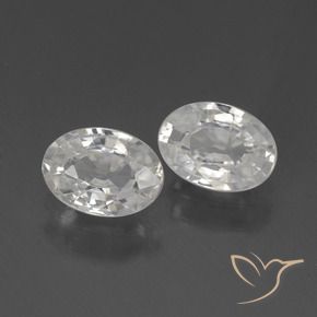 Gemas de Circón Blanco natural de 2.21 ct, Ovalada, VVS