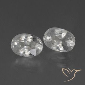 Gemas de Circón Blanco natural de 2.74 ct, Ovalada, VS