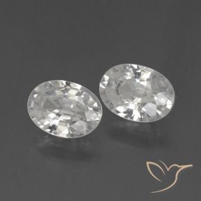 Gemas de Circón Blanco natural de 2.35 ct, Ovalada, VS