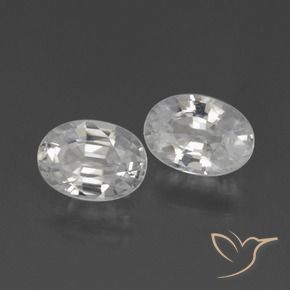 Gemas de Circón Blanco natural de 2.46 ct, Ovalada, VVS-VS